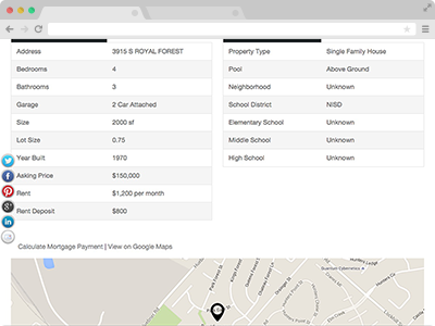 enter property and pricing details for each house