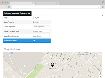 allow buyers to enter details to calculate their monthly mortgage payments