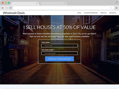 wholesaling houses website for real estate investors